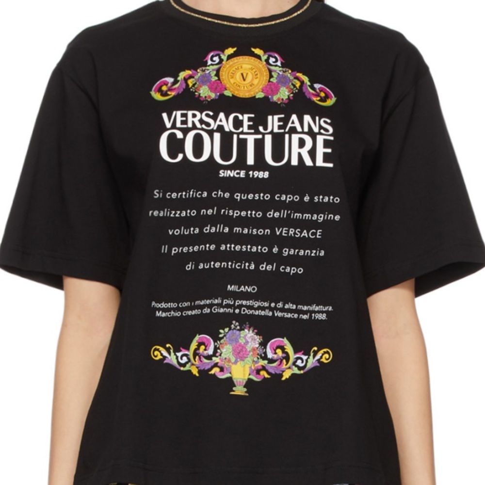 VERSACE JEANS COUTURE multicolor etichetta Tshirt